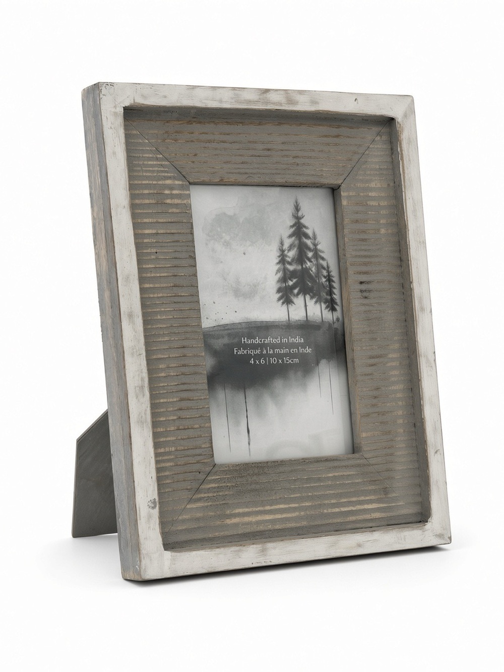 Shakti Exports 4x6 Rustic Distressed Wood Photo Frame Farmhouse Gray Whitewash